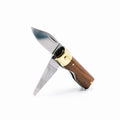 Shotgun Shell Knife with Brass and Mahogany Wood Handle