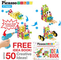 Picasso Tiles STEM Learning 250 Piece Kids Engineering Construction Set PTN250