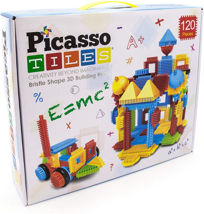 PicassoTiles Bristle 3D Shape Building Blocks PTB120 120 Pieces