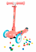 Bewegt 3- Wheel Kids Scooter Pink With Building Blocks